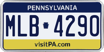 PA license plate MLB4290