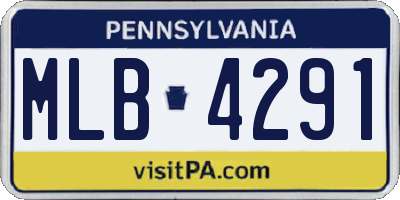 PA license plate MLB4291