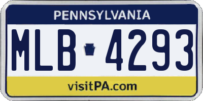 PA license plate MLB4293