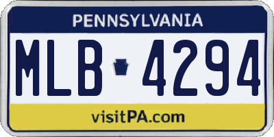 PA license plate MLB4294