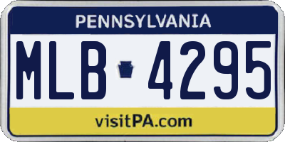 PA license plate MLB4295