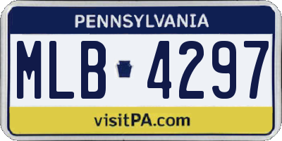 PA license plate MLB4297