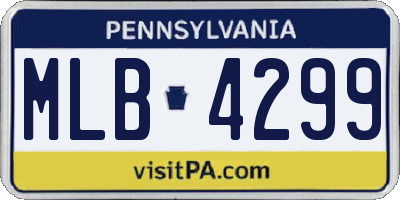PA license plate MLB4299