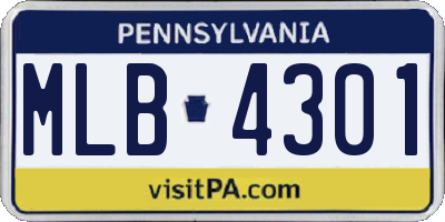 PA license plate MLB4301