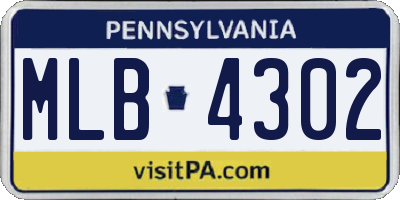 PA license plate MLB4302
