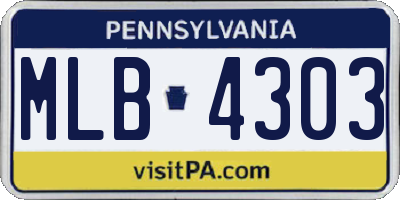 PA license plate MLB4303