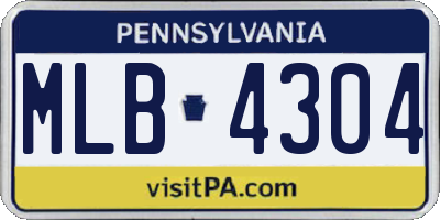 PA license plate MLB4304