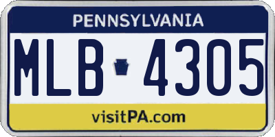 PA license plate MLB4305