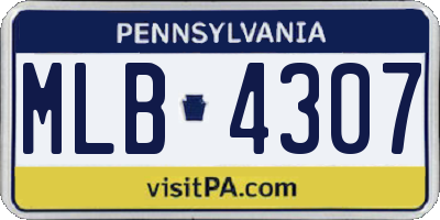 PA license plate MLB4307