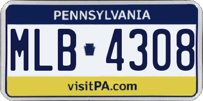 PA license plate MLB4308