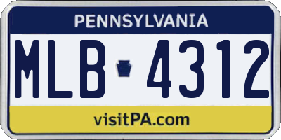 PA license plate MLB4312
