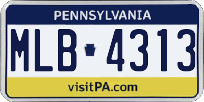 PA license plate MLB4313