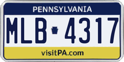 PA license plate MLB4317