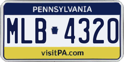 PA license plate MLB4320