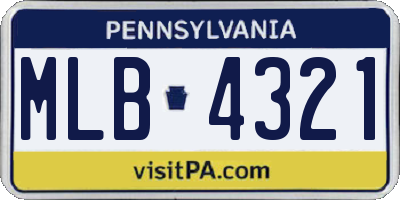 PA license plate MLB4321
