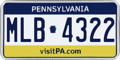 PA license plate MLB4322
