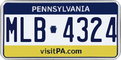 PA license plate MLB4324