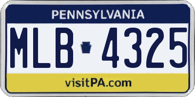 PA license plate MLB4325