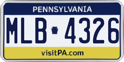 PA license plate MLB4326