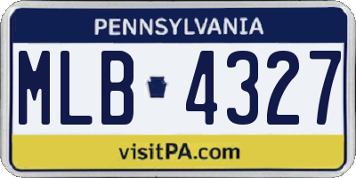 PA license plate MLB4327