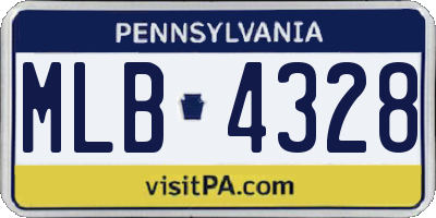 PA license plate MLB4328