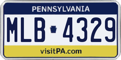 PA license plate MLB4329