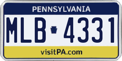 PA license plate MLB4331