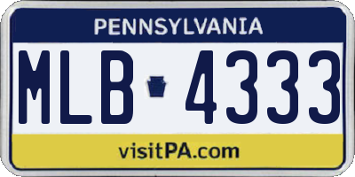 PA license plate MLB4333