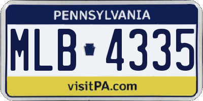 PA license plate MLB4335