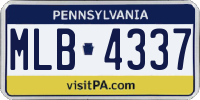 PA license plate MLB4337