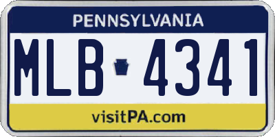 PA license plate MLB4341
