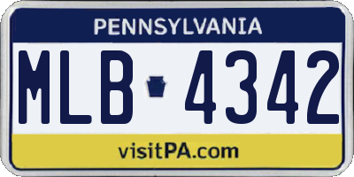 PA license plate MLB4342