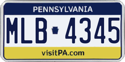 PA license plate MLB4345