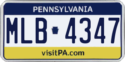 PA license plate MLB4347