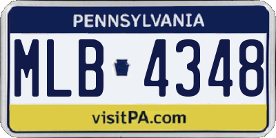 PA license plate MLB4348