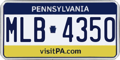 PA license plate MLB4350