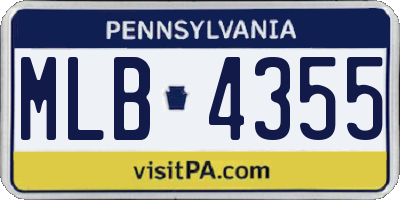 PA license plate MLB4355