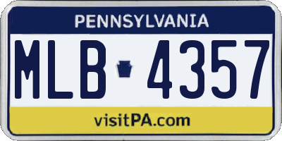 PA license plate MLB4357