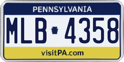 PA license plate MLB4358