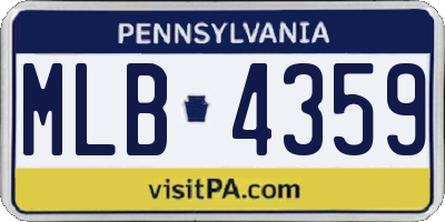 PA license plate MLB4359