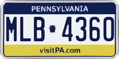 PA license plate MLB4360