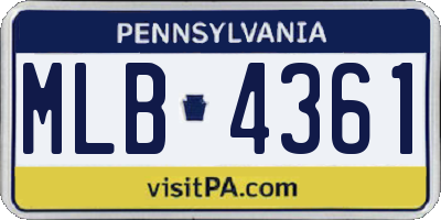 PA license plate MLB4361