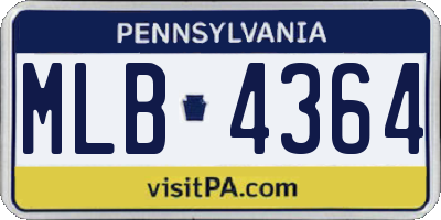 PA license plate MLB4364