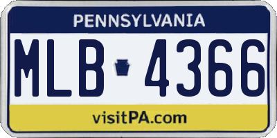 PA license plate MLB4366