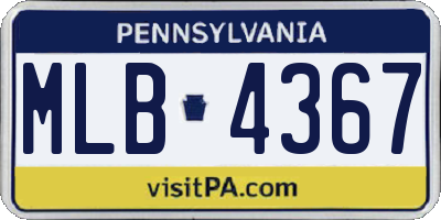PA license plate MLB4367