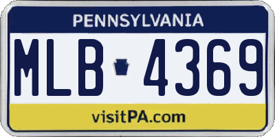 PA license plate MLB4369