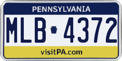 PA license plate MLB4372