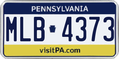 PA license plate MLB4373