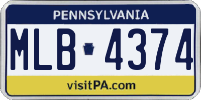PA license plate MLB4374