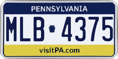 PA license plate MLB4375